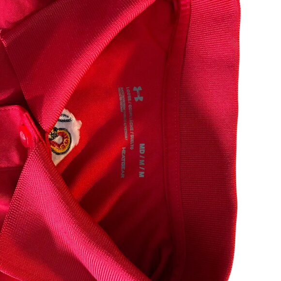Under Armour Men's Medium Red Polo Shirt Bergen Catholic Golf HeatGear Loose M - Picture 7 of 7